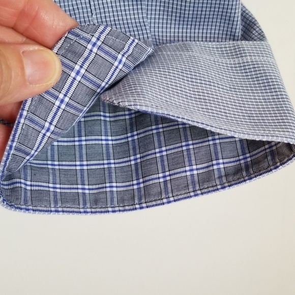 Jos A Bank Reserve Check Dress Shirt Silk Blend - Picture 4 of 6